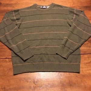 Oscar De La Renta crew neck sweater stripe green